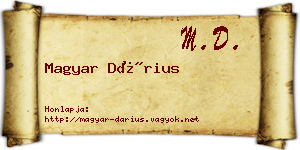 Magyar Dárius névjegykártya